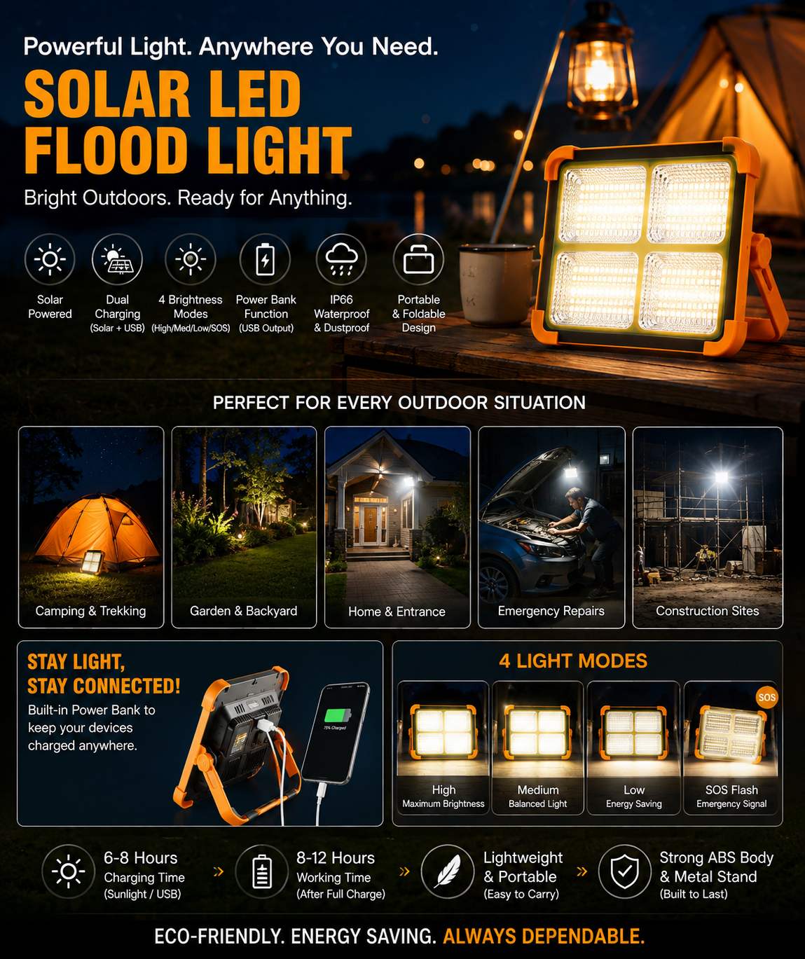 π¦ Solar LED Flood Light β Powerful Light, Anywhere You Need It | HERMIT NEXTGEN