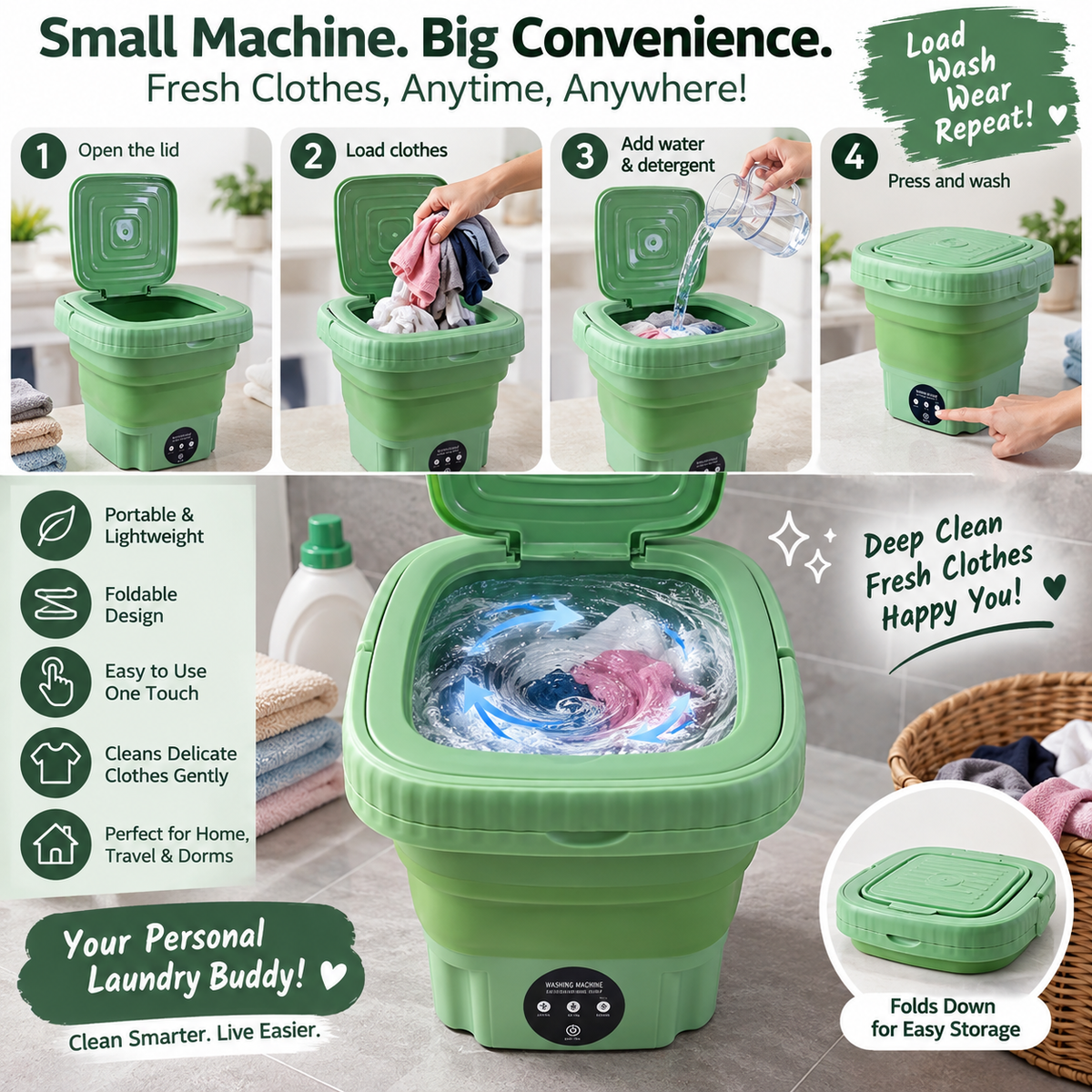 🧺 Portable Washing Machine | HERMIT NEXTGEN