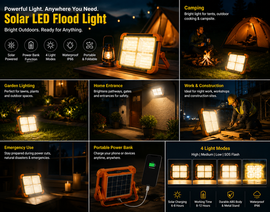 🔦 Solar LED Flood Light – Powerful Light, Anywhere You Need It | HERMIT NEXTGEN