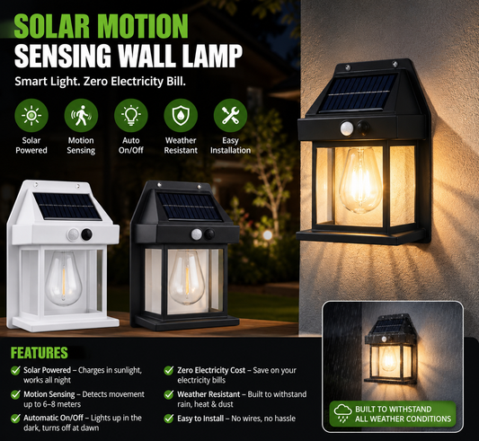 ☀️ SOLAR WALL LAMP – Smart Outdoor Lighting Without Wiring | HERMIT NEXTGEN