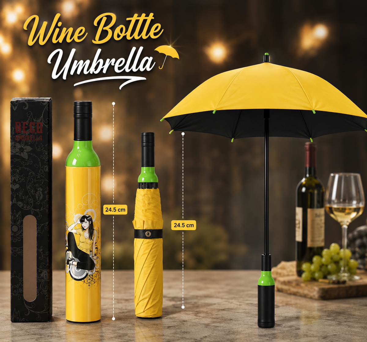☔🍾 Wine-Bottle Shape Umbrella | HERMIT NEXTGEN