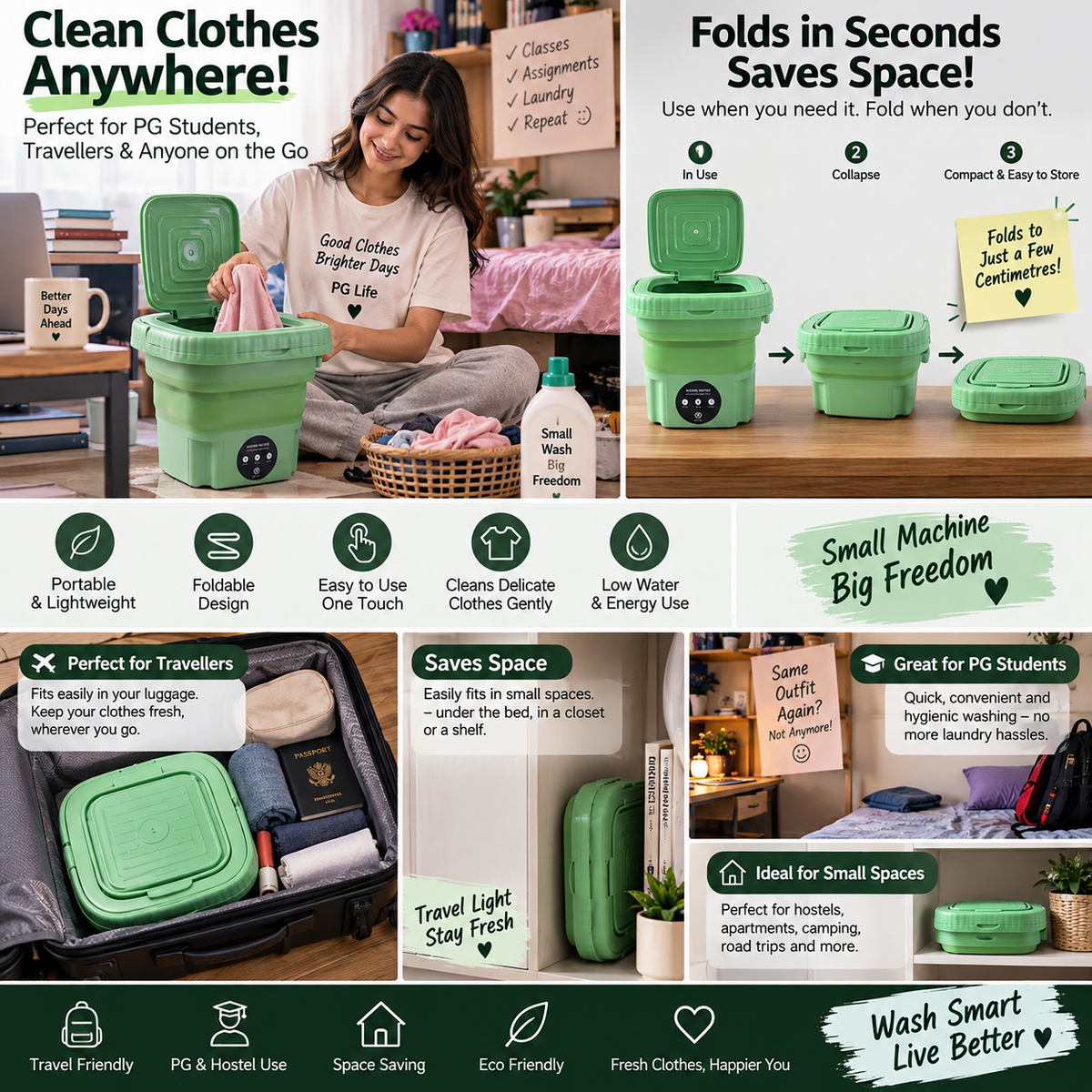 🧺 Portable Washing Machine | HERMIT NEXTGEN